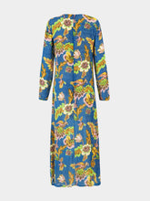 La DoubleJ Blue Floral Swing Maxi Dress