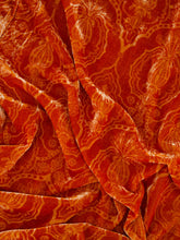 La DoubleJ Orange Velvet Devoré Swing Dress