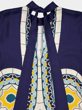 La DoubleJ Mudejar Blue Silk Maxi Dress