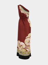 La DoubleJ Kells Swirl Burgundy Silk Roy Maxi Dress