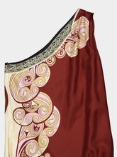La DoubleJ Kells Swirl Burgundy Silk Roy Maxi Dress