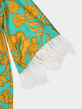 La DoubleJ Va-Va Turquoise Silk Kaftan Dress