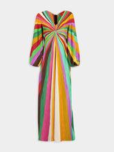La DoubleJ Rainbow Placée Maxi V-Neck Dress