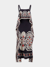 La DoubleJ Medallion Placée Black Slip-Around Dress
