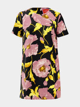 La DoubleJ Black Floral Mini Swing Cotton Dress