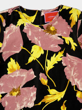 La DoubleJ Black Floral Mini Swing Cotton Dress