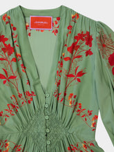 La DoubleJ Woodland Placée Green & Orange Silk Maxi Dress