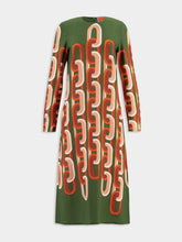 La DoubleJ Prometheus Placée Camouflage Long Sleeve Midi Swing Dress