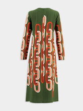 La DoubleJ Prometheus Placée Camouflage Long Sleeve Midi Swing Dress