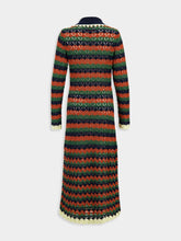 La DoubleJ Multicolour Perry Crochet Knit Midi Dress