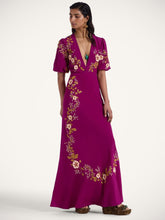 La DoubleJ Solid Purple Marlene Crepe de Chine Dress