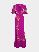 La DoubleJ Solid Purple Marlene Crepe de Chine Dress