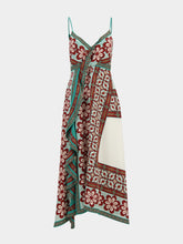 La DoubleJ Pagoda Placée Rust Crepe de Chine Dress