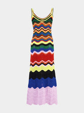 La DoubleJ Chevron Cotton Midi Dress
