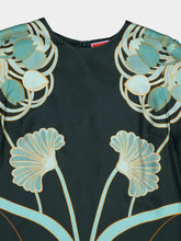 La DoubleJ Blooming Tulip Placée Dark Green Mini Swing Dress