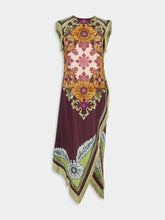 La DoubleJ Bounty Placée Burgundy in Silk Voile Scarf Dress