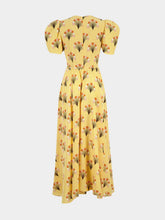 La DoubleJ Yellow Printed Silk Midi Dress