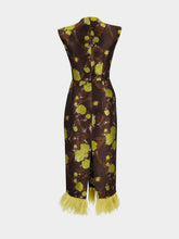 La DoubleJ Devon Brown Silk Jacquard Midi Dress