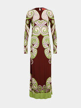 La DoubleJ Kells Swirl Burgundy Jersey Maxi Dress