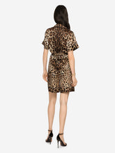 Dolce & Gabbana Leopard Print Belted Silk Shirt