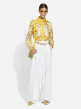 Dolce & Gabbana White Flared Cotton Poplin Pants