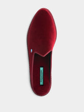Piedaterre Dandy Slippers in Bordeaux Sipario Velvet