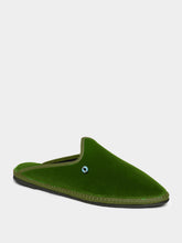 Piedaterre Dandy Cotton Velvet Green Slippers