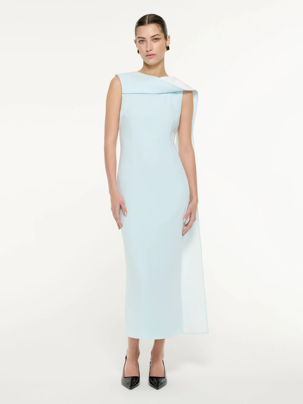 Roland Mouret Satin Crepe Sash Midi Dress Fashion Clinic