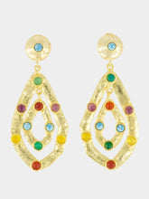 Sylvia Toledano Ava Gold Earrings with Multicolour Stones