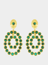 Gina Earrings in Gold and Malachite
