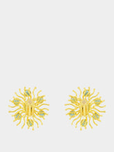 Sylvia Toledano Gold Sunshine Earrings with Chalcedony and Larimar