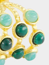 Sylvia Toledano Thalita Gold Hoop Earrings with Green Stones