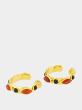 Sylvia Toledano Orange and Black Sultane Stone Earrings