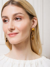 Sylvia Toledano Gold Tiger Eye Drop Earrings