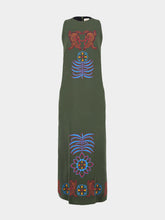 Paula Ebad Duffel Bag Embroidered Sleeveless Maxi Dress