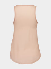 Balmain Beige Poudre Silk Crepe V-Neck Sleeveless Top