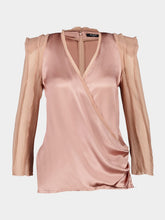 Balmain Beige Poudre Shoulder-Pad Blouse