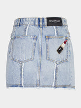 Balmain Blue Asymmetric Denim Skirt