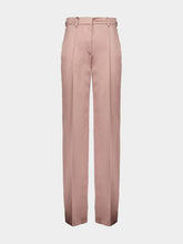 Balmain Old Pink Straight-Leg Tailored Satin Trousers