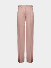 Balmain Old Pink Straight-Leg Tailored Satin Trousers