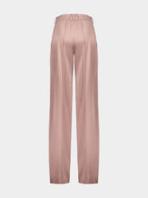 Balmain Old Pink Straight-Leg Tailored Satin Trousers