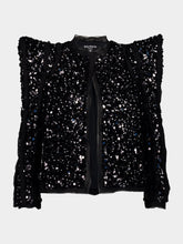 Balmain Black Sequin Pagoda Shoulder Jacket