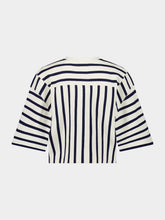 Balmain Striped Cropped Baseball Top