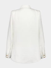 Balmain White Jacquard Long-Sleeve Shirt