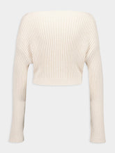 Balmain Natural Ribbed Cropped Top