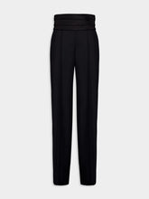 Balmain Black High-Waisted Satin Tailored Pants