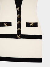 Balmain Beige Two-Tone Knit Dress with Faux Waistcoat