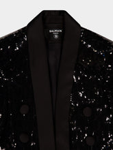 Balmain Black Sequined Blazer with Shoulder Pads