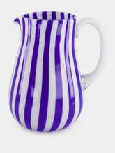 Vetreria Murano Royal Blue Stripes Murano Glass Jar