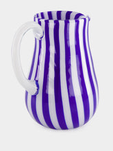 Vetreria Murano Royal Blue Stripes Murano Glass Jar